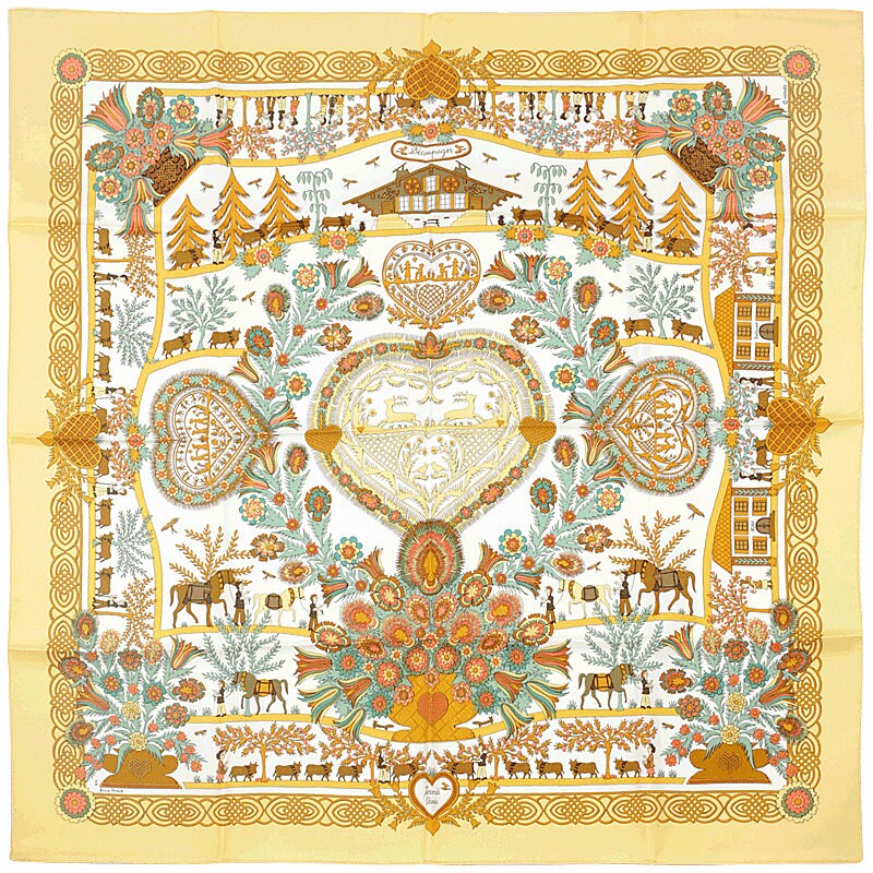 Hermes Scarf "Decoupages" by Anne Rosat 90cm Silk | Carre Foulard
