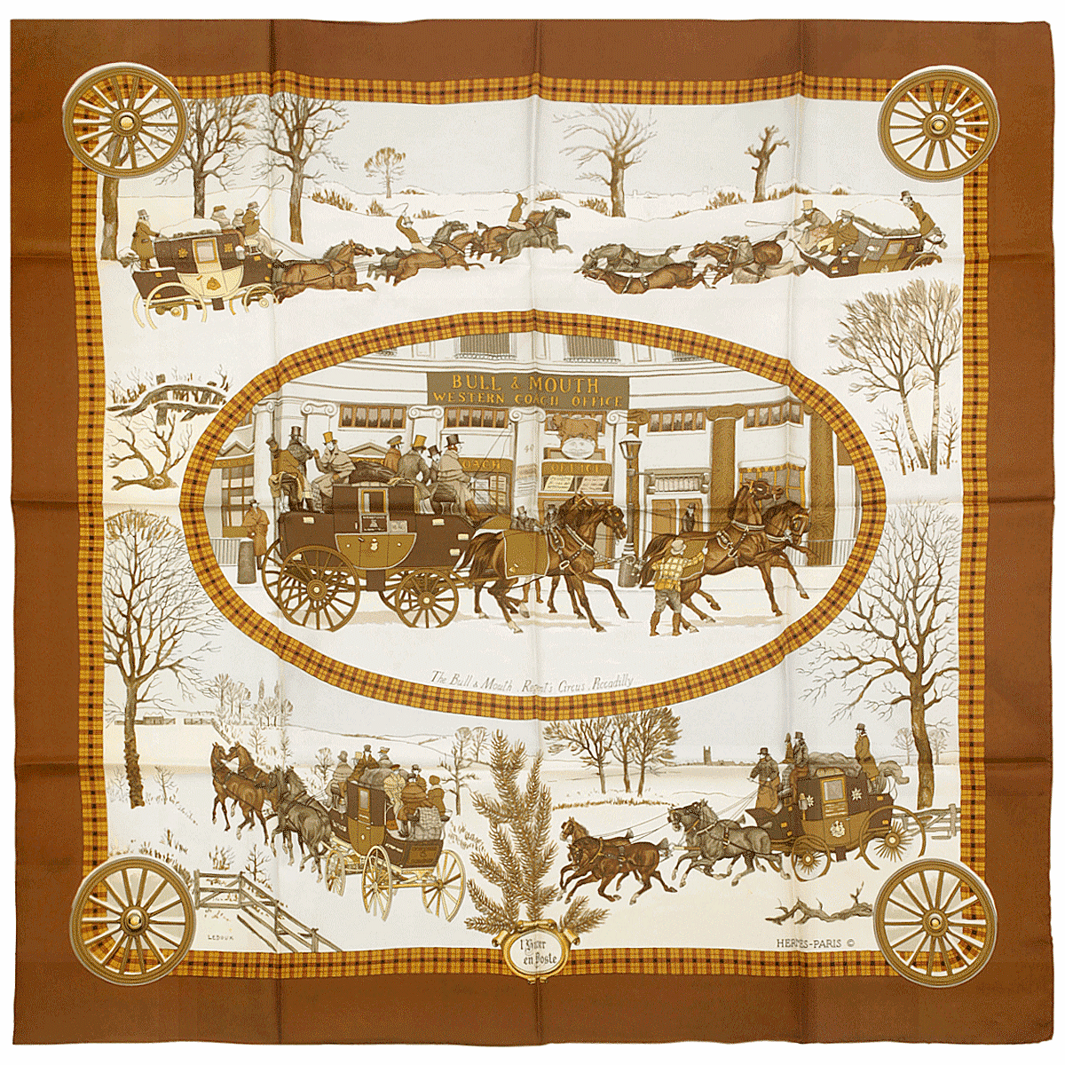 エルメス シルク L’Hiver en Poste スカーフ Hermes Scarf 
