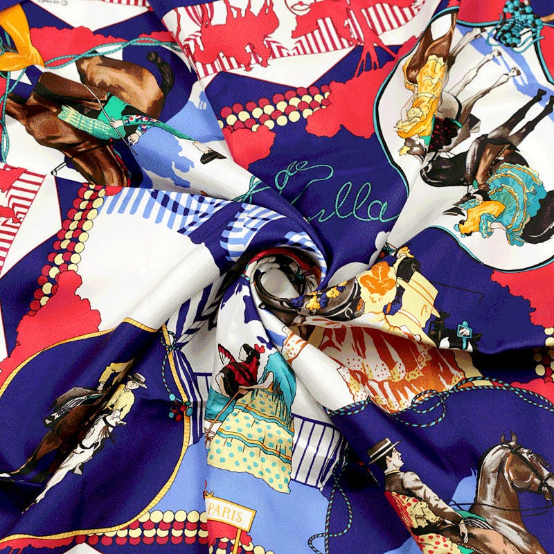 Hermes Scarf "Feria de Sevilla" by Hubert de Watrigant 90cm Silk
