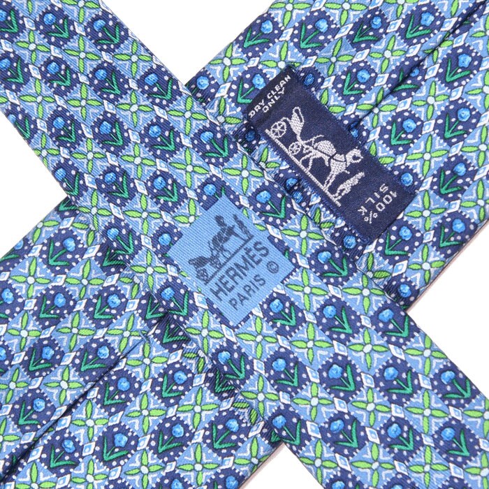 Hermes Men's Silk Tie Tulips Pattern 7757 | Necktie Cravate