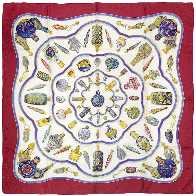 Hermes Scarf "Flacons" by Catherine Baschet 90cm Silk | Foulard Carre