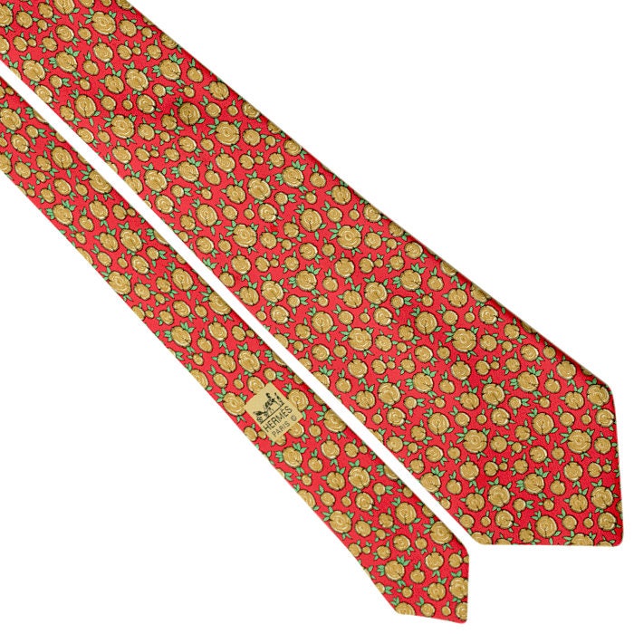 Hermes Men's Silk Tie Tree Stumps Pattern 7734 | Necktie Cravate