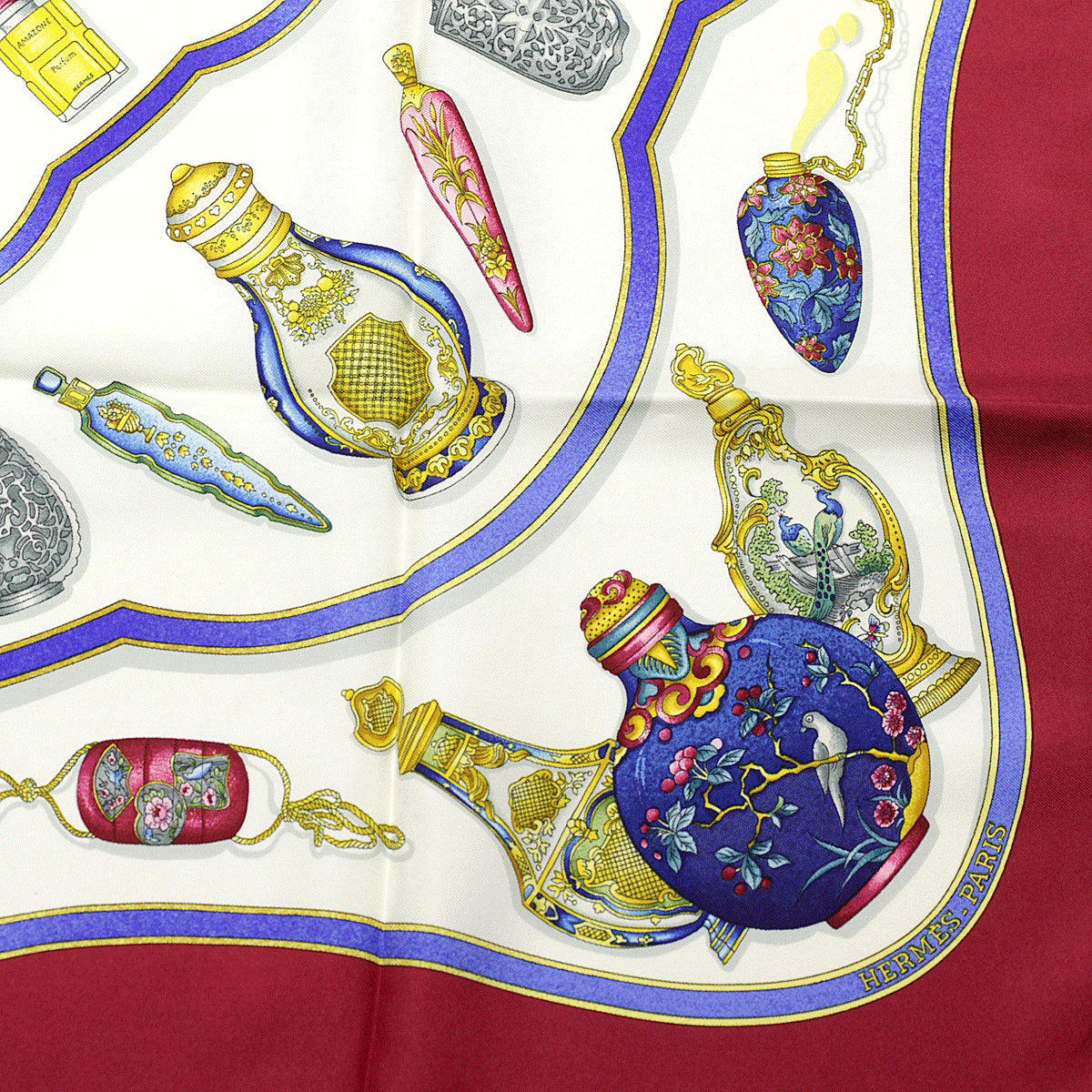 Hermes Scarf "Flacons" by Catherine Baschet 90cm Silk | Foulard Carre
