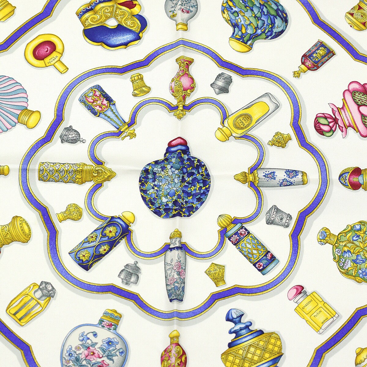 Hermes Scarf "Flacons" by Catherine Baschet 90cm Silk | Foulard Carre