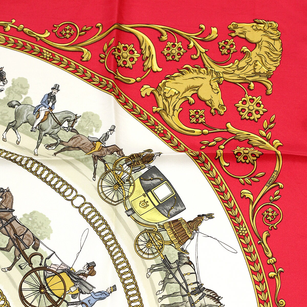 Hermes Scarf "Promenade de Longchamps" by Philippe Ledoux 90cm Silk | Carre Foulard