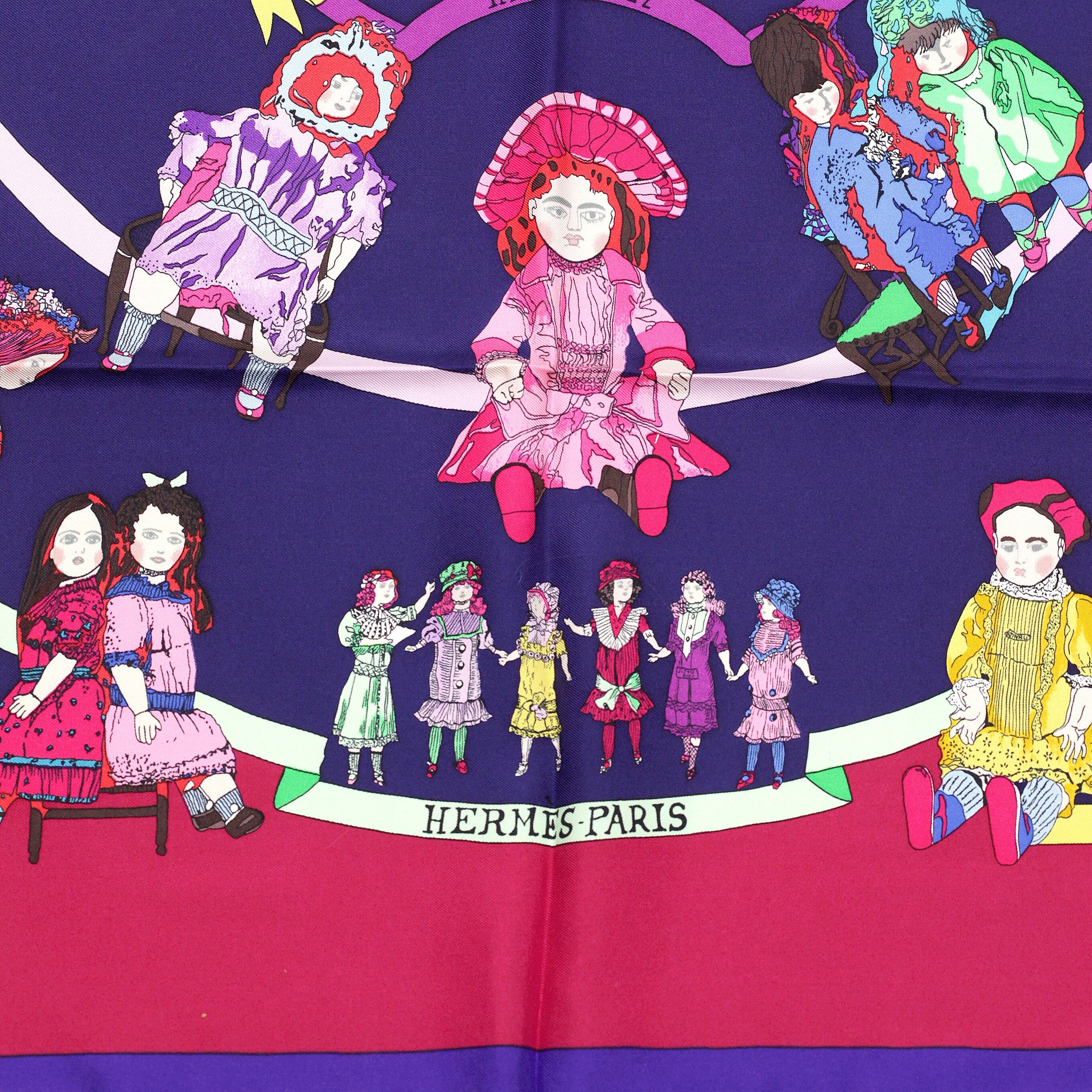 Hermes Scarf "Hello Dolly" by Loic Dubigeon 90cm Silk | Carre Foulard