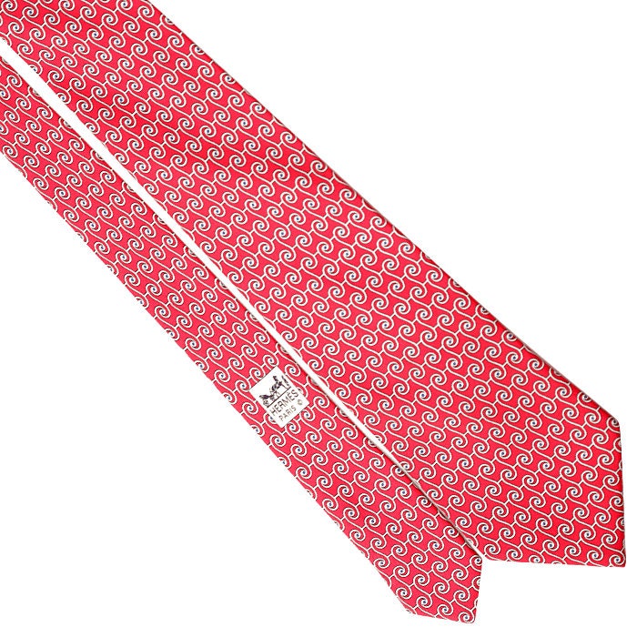 Hermes Men's Silk Tie Geometric Pattern 5210