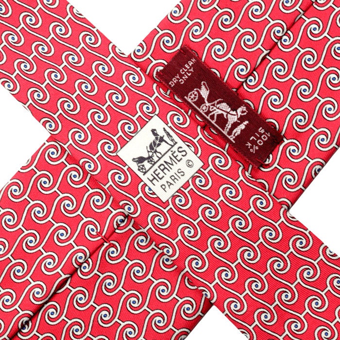 Hermes Men's Silk Tie Geometric Pattern 5210