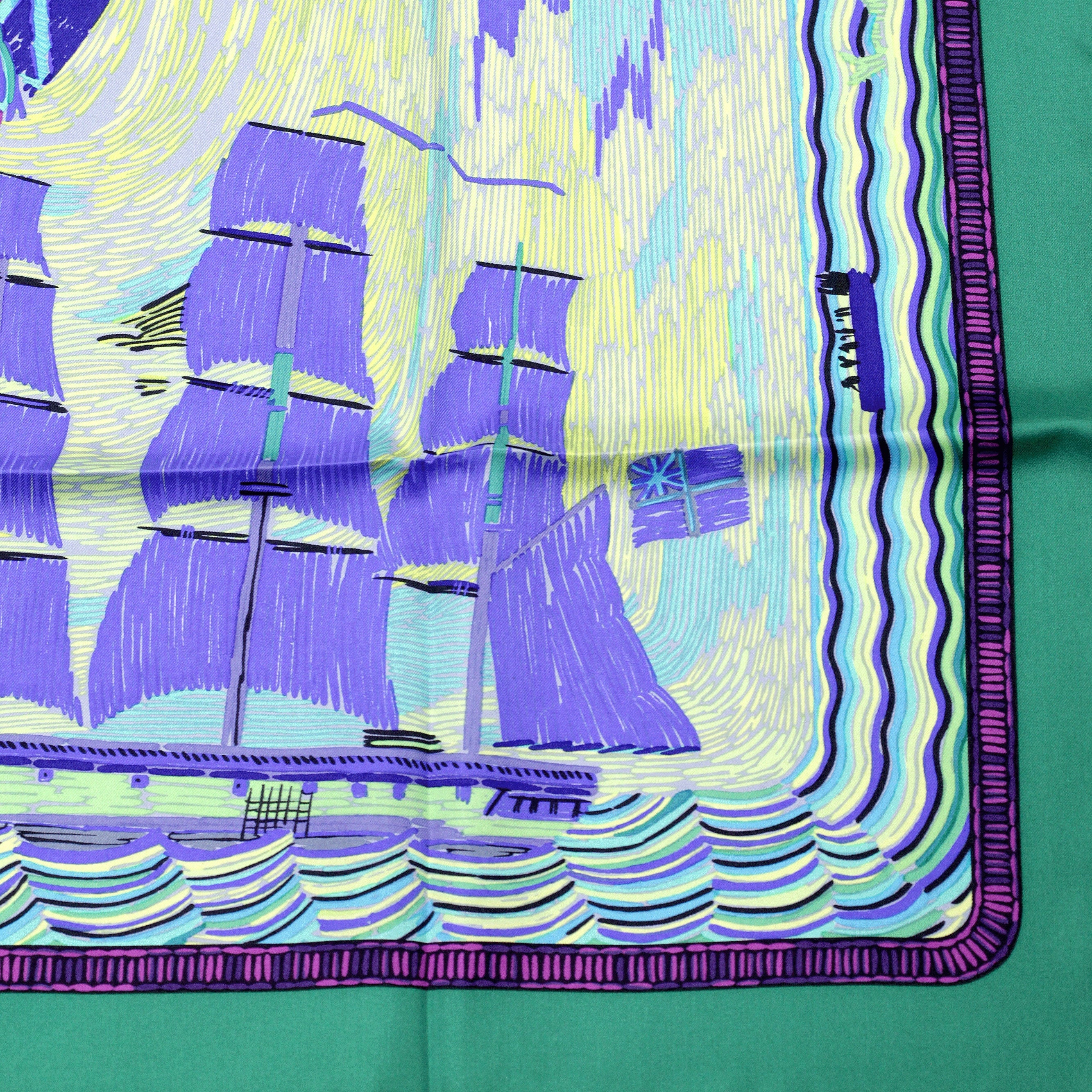 Hermes Scarf "Marine Naive" by Philippe Dumas 90cm Silk | Carre Foulard