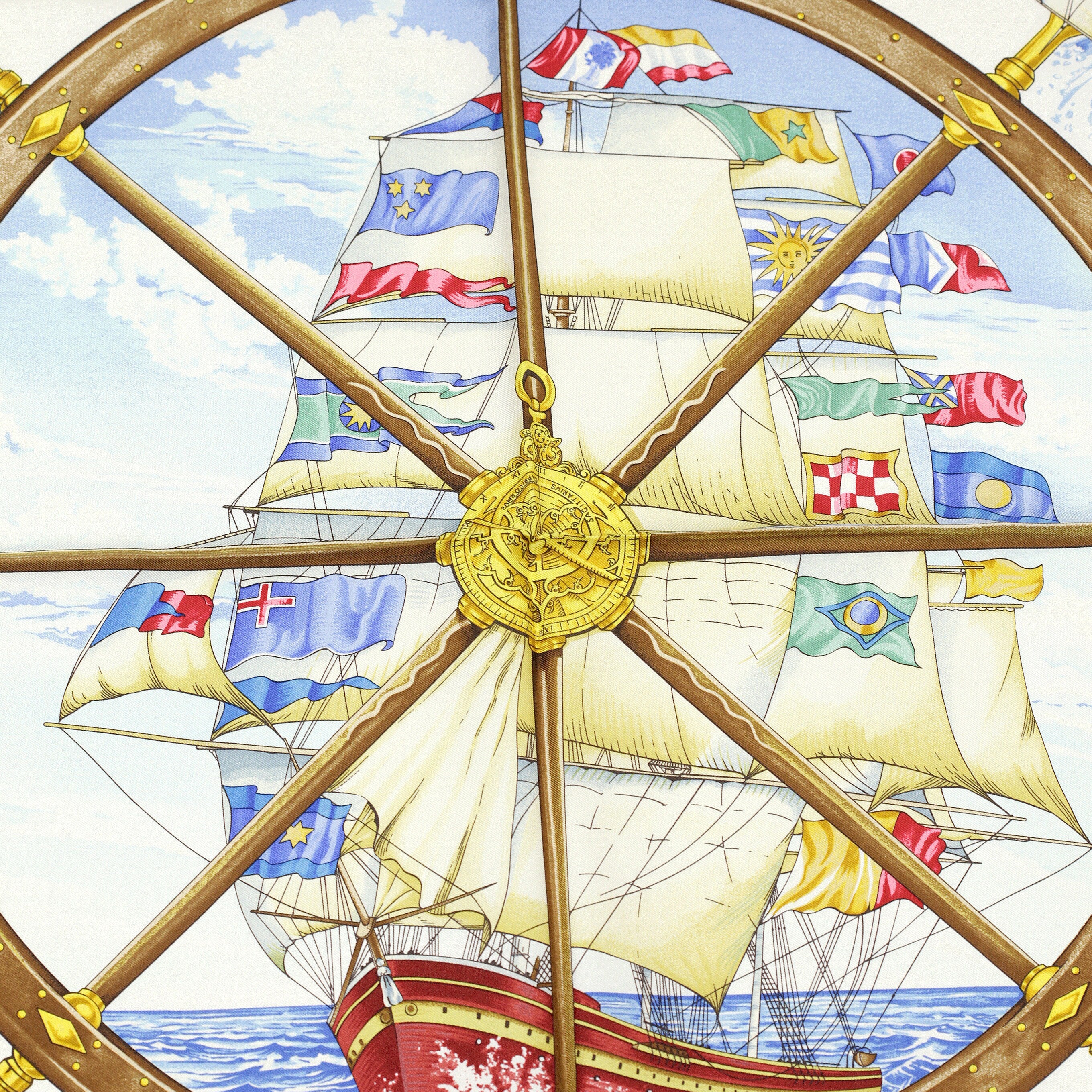 Hermes Scarf "Vive le Vent" by Laurence Bourthoumieux 90cm Silk | Carre Foulard