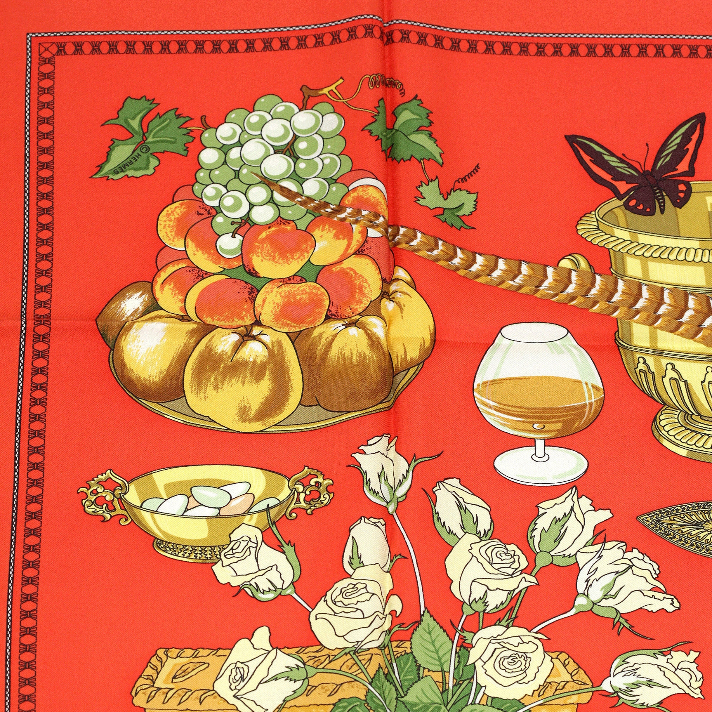 Hermes Scarf "Gastronomie" by Christiane Vauzelles 90cm Silk | Carre Foulard