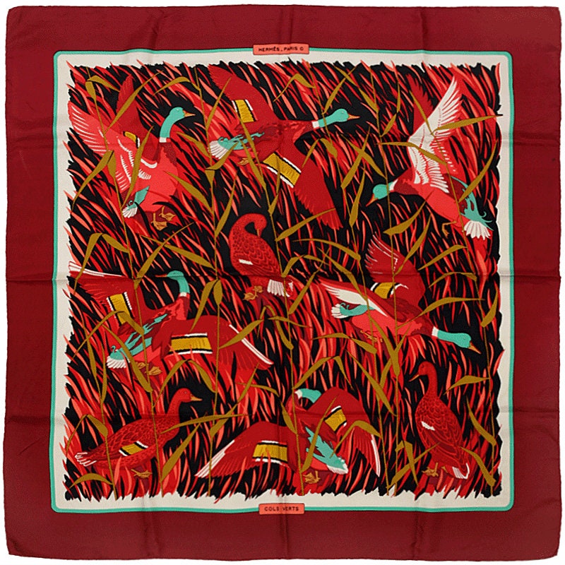 Hermes Scarf "Cols Verts" by Christiane Vauzelles 90cm Silk | Foulard Carre