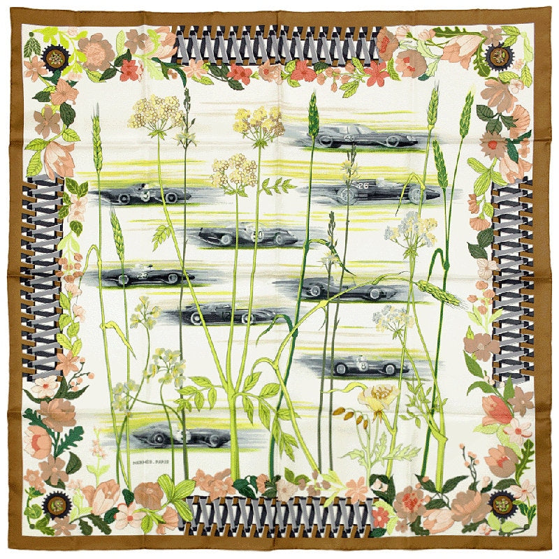 Hermes Scarf "Les Bolides" by Rena Dumas 90cm Silk | Carre Foulard