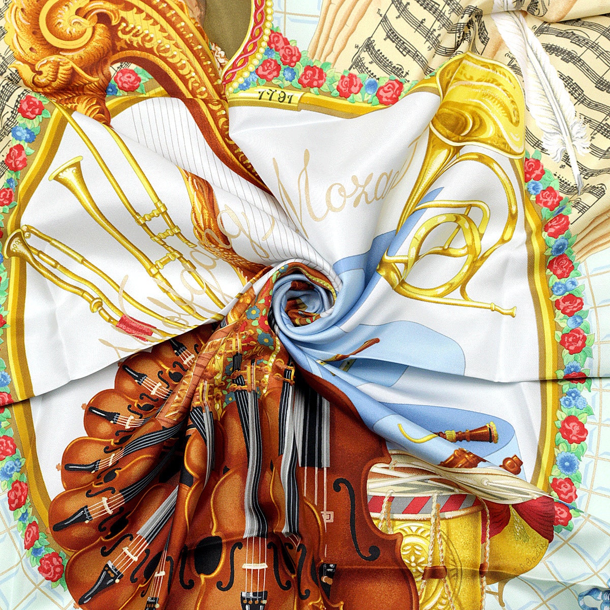 Hermes Scarf "Mozart" by Julia Abadie 90cm Silk | Carre Foulard