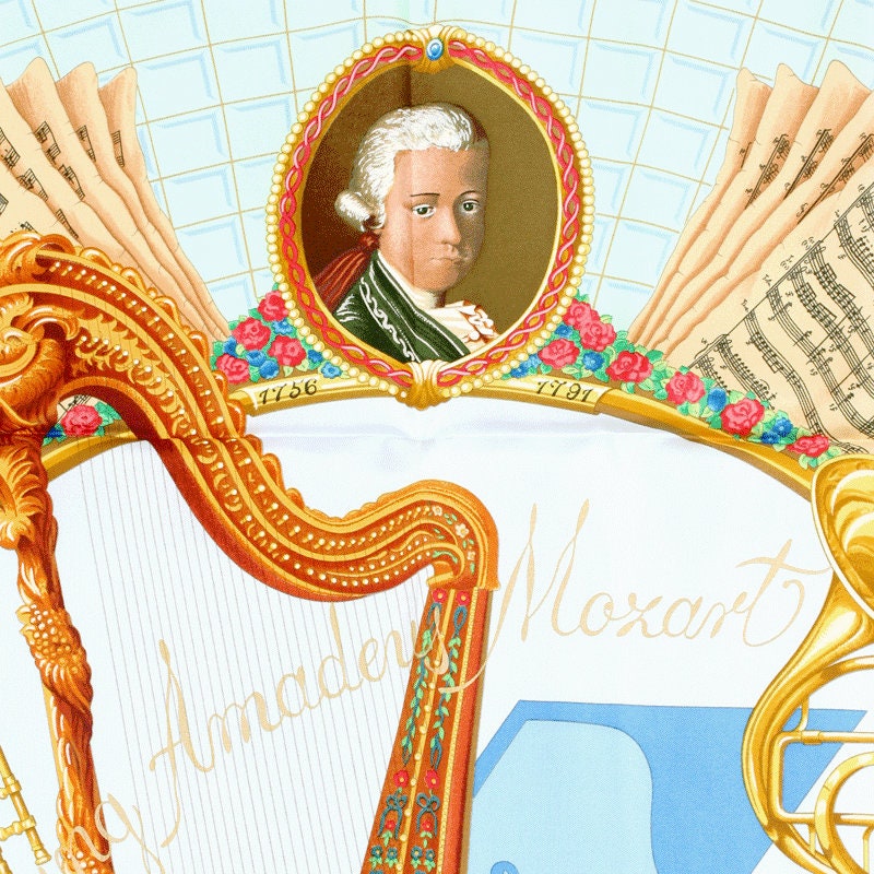 Hermes Scarf "Mozart" by Julia Abadie 90cm Silk | Carre Foulard