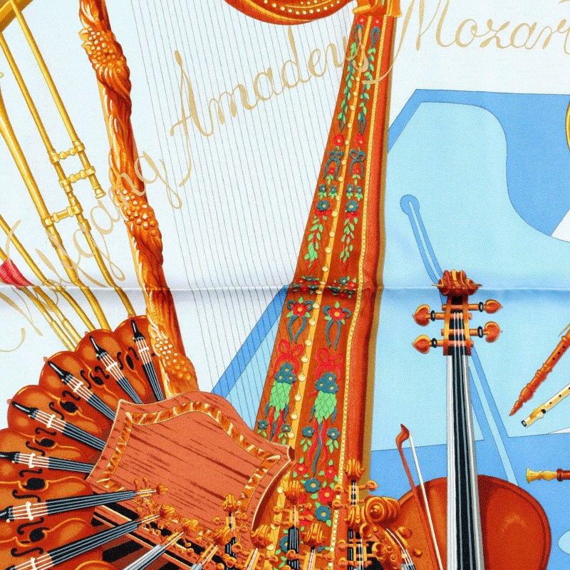 Hermes Scarf "Mozart" by Julia Abadie 90cm Silk | Carre Foulard