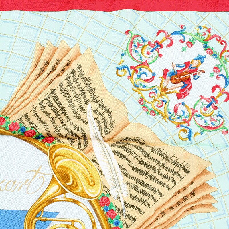 Hermes Scarf "Mozart" by Julia Abadie 90cm Silk | Carre Foulard