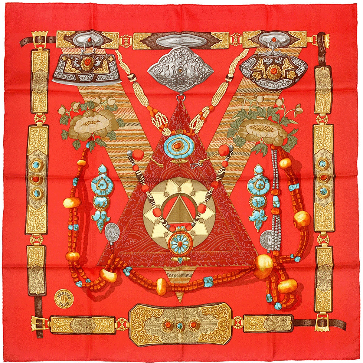 Hermes Scarf "Tibet" by Caty Latham 90cm Silk | Carre Foulard