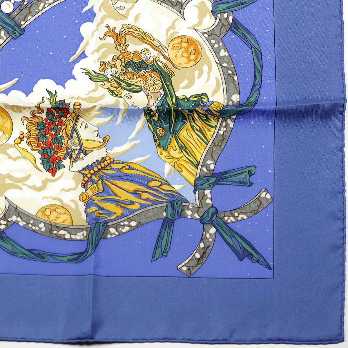 Hermes Scarf "Cavaliers des Nuages" by Jean-Christophe Donnadieu 90cm Silk