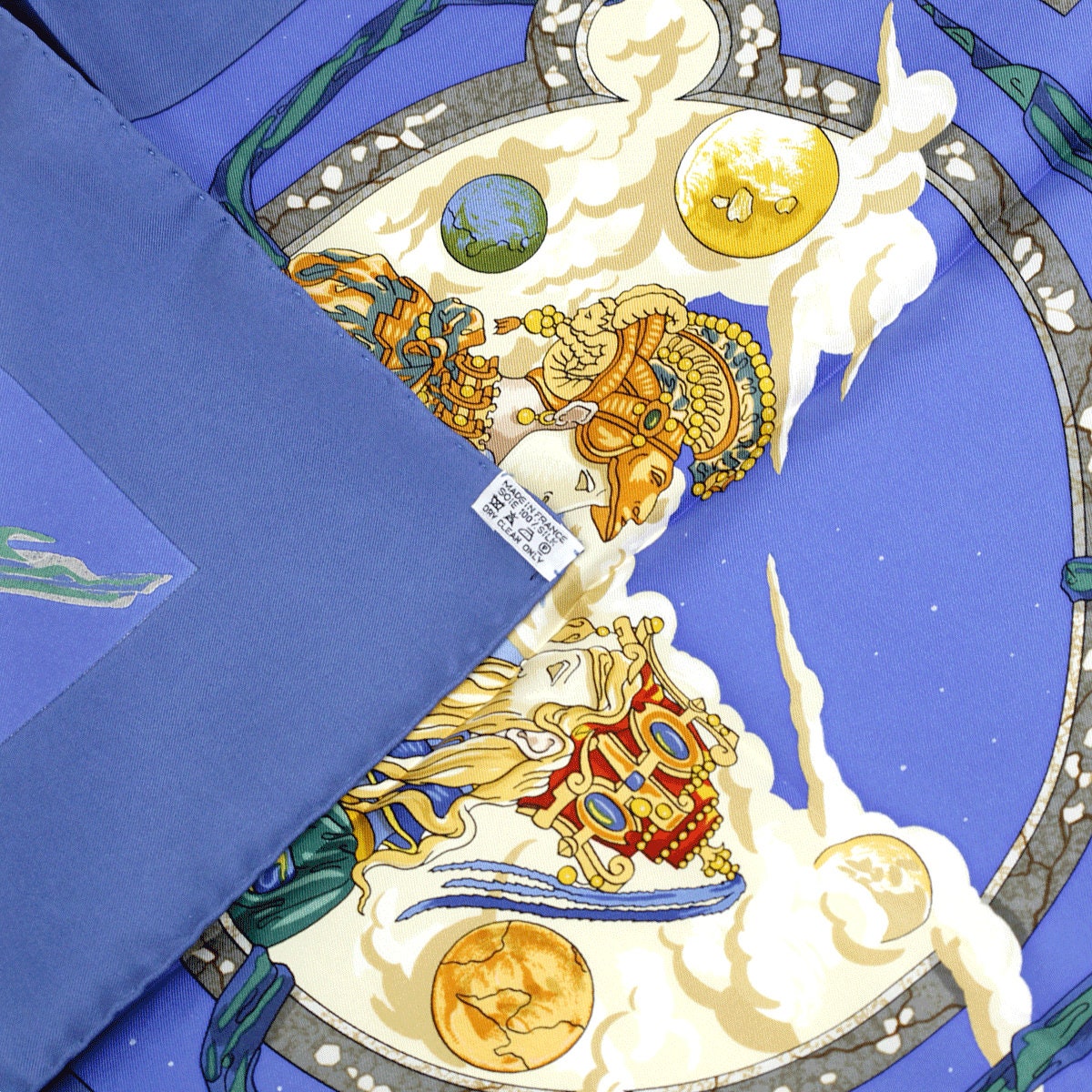 Hermes Scarf "Cavaliers des Nuages" by Jean-Christophe Donnadieu 90cm Silk