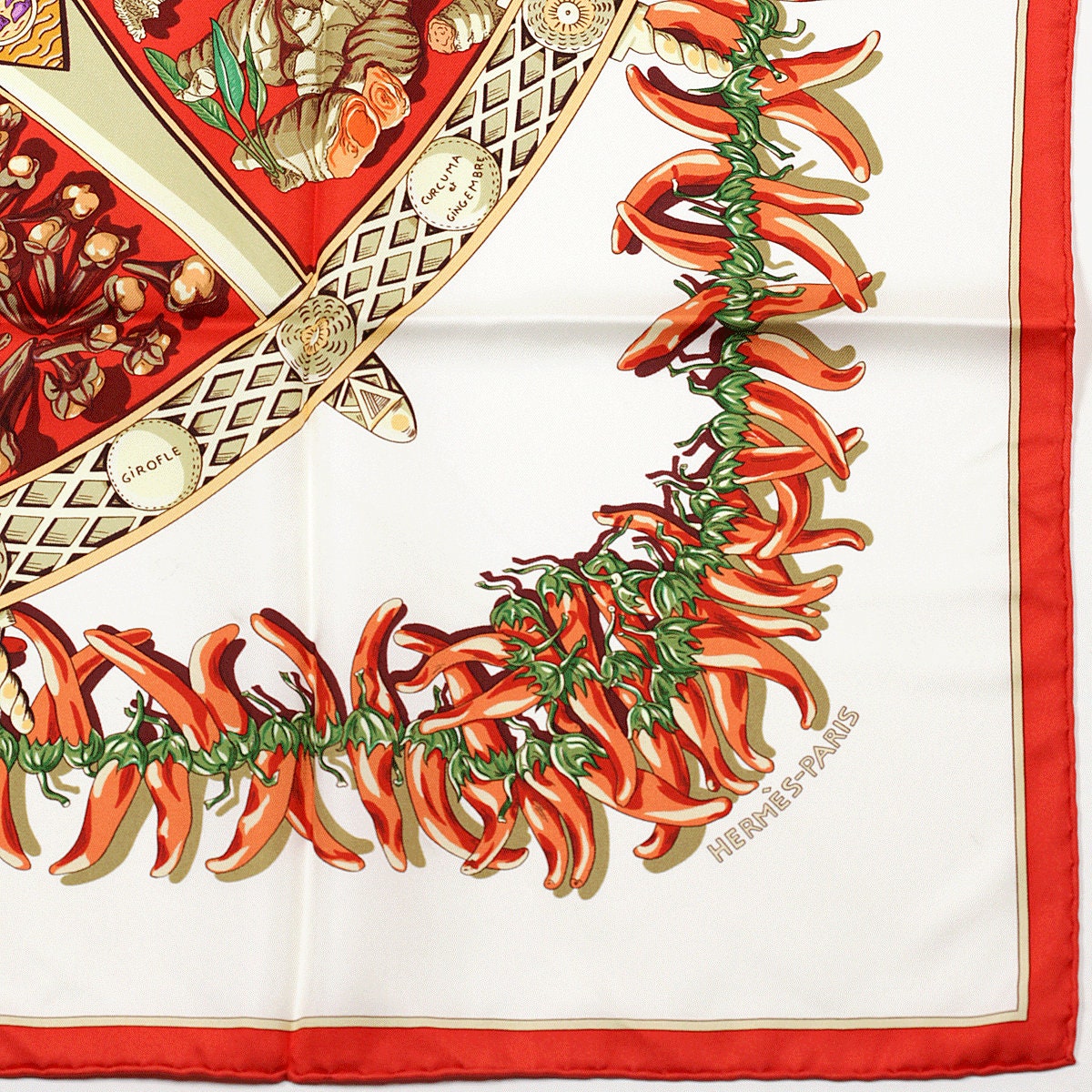 Hermes Scarf "Aux Pays de Epices" by Annie Faivre 90cm Silk | Carre Foulard