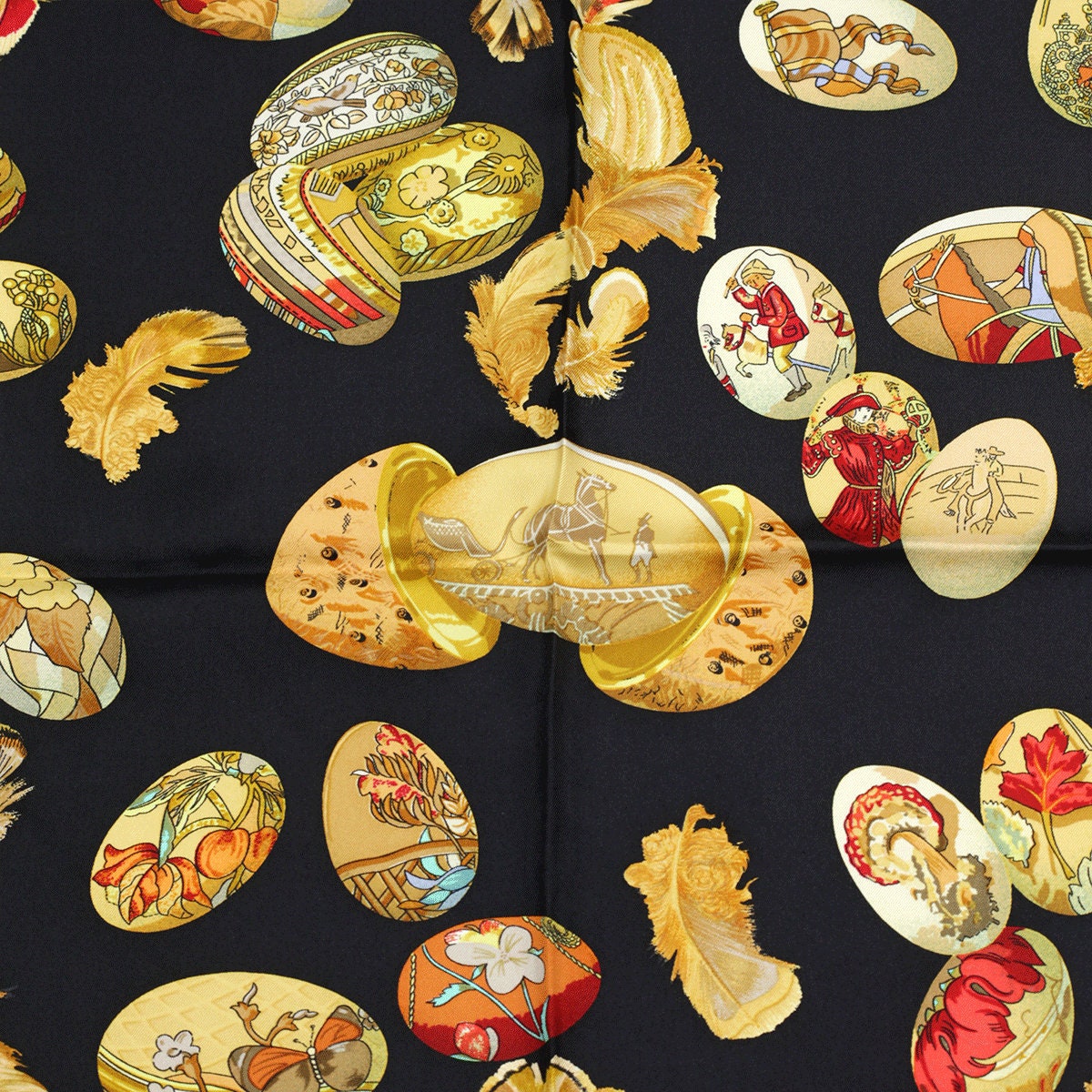 Hermes Scarf "Couvee d'Hermes" by Caty Latham Vintage 90cm Silk