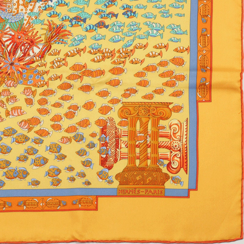 Hermes Scarf "Rencontre Oceane" by Annie Faivre 90cm Silk | Carre Foulard