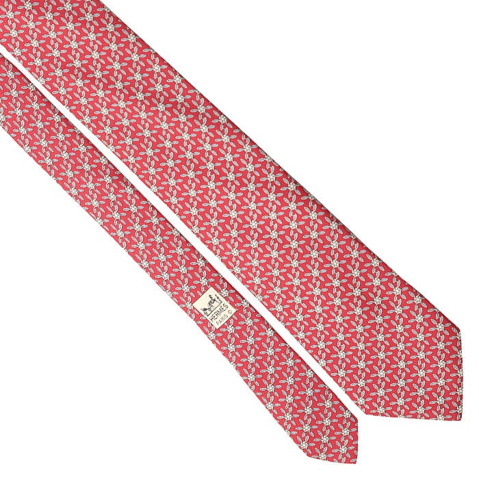Hermes Men's Silk Tie Geometric Pattern 5037 | Necktie Cravate