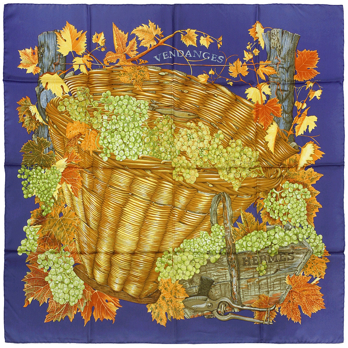 Hermes Scarf "Vendanges" by Valerie Dawlat Dumoulin 90cm Silk | Carre Foulard