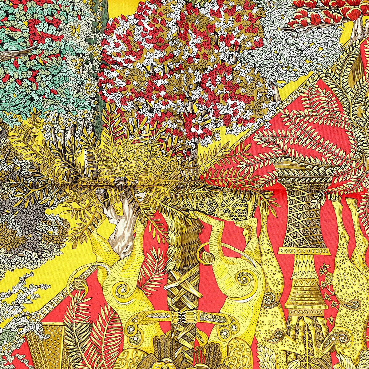 Hermes Scarf "Les Legendes de L'Arbre" by Annie Faivre 90cm Silk