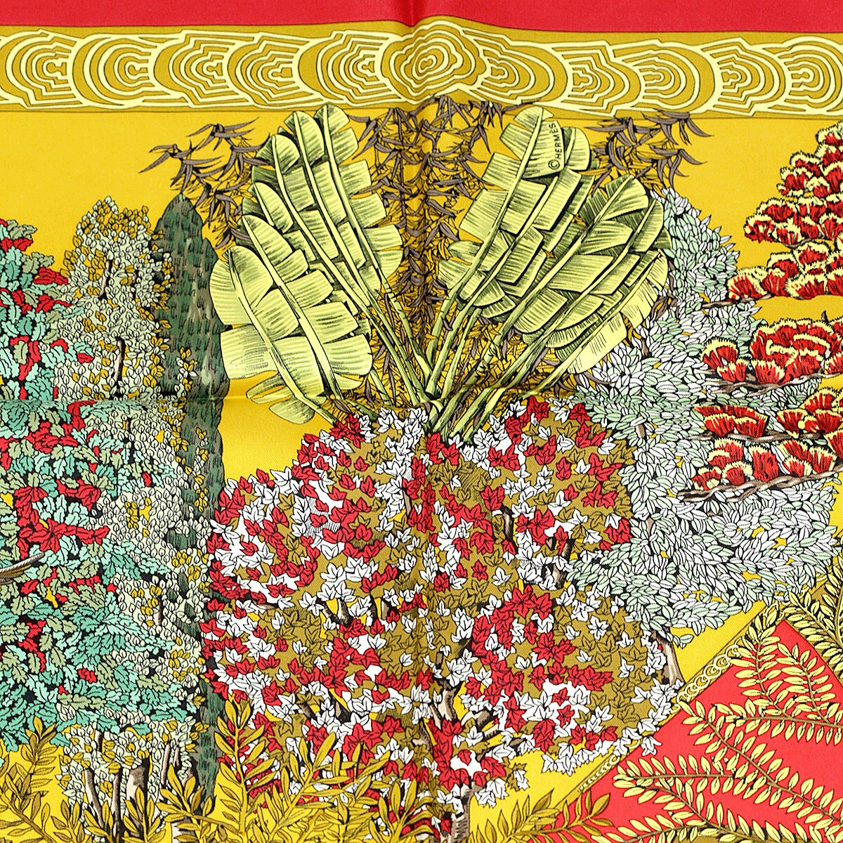 Hermes Scarf "Les Legendes de L'Arbre" by Annie Faivre 90cm Silk