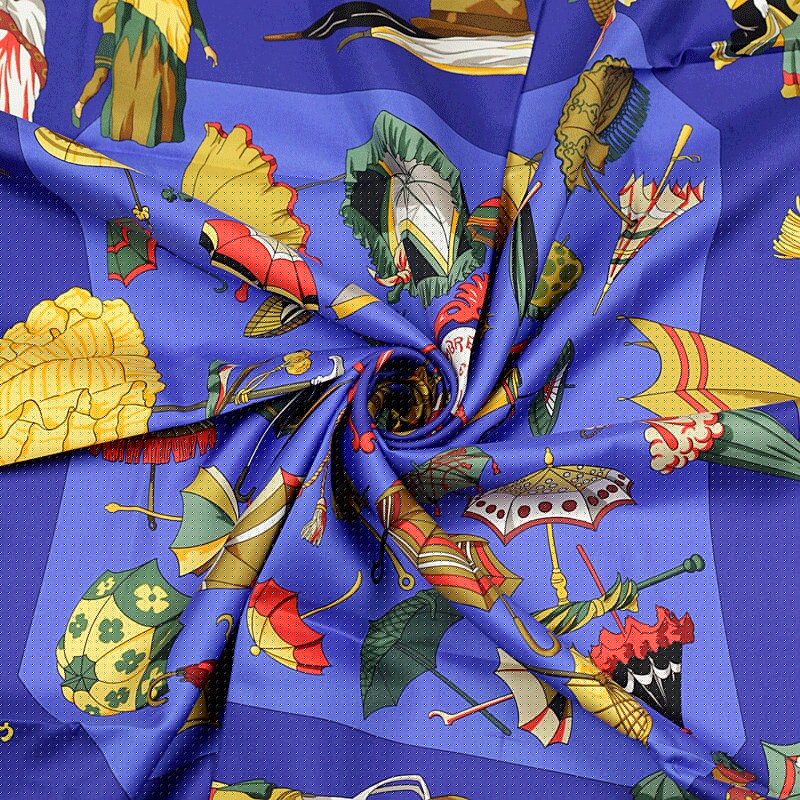 Hermes Scarf "Ombrelles et Parapluies" by Hubert de Watrigant 90cm Silk | Carre Foulard