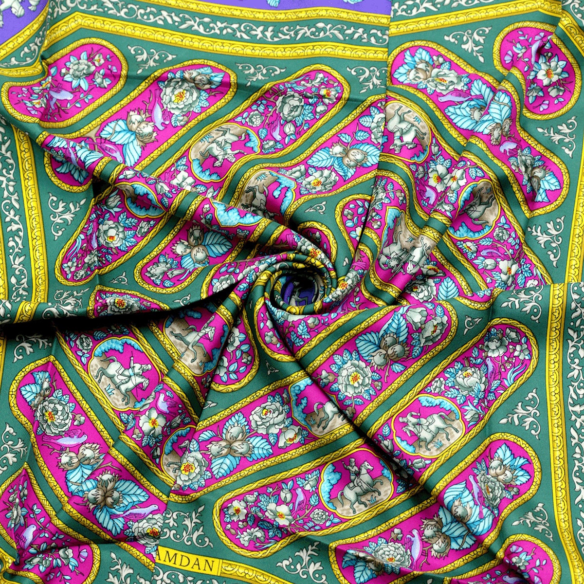 Hermes Scarf "Qalamdan" by Catherine Baschet 90cm Silk | Foulard Carre