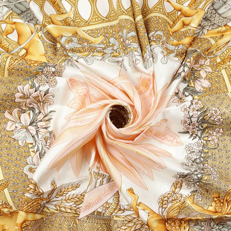 Hermes Scarf "Amours" by Annie Faivre 90cm Silk Jacquard | Carre Foulard