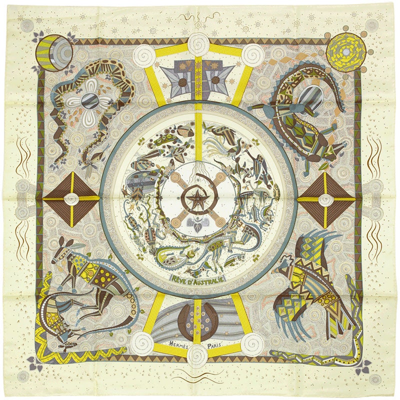 Hermes Scarf "Reve d'Australie" by Zoe Pauwels 90cm Silk | Carre Foulard