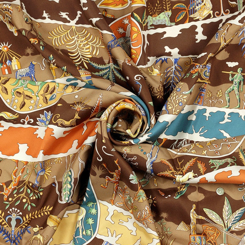 Hermes Scarf "Rives Fertiles" by Christine Henry 90cm Silk | Foulard Carre