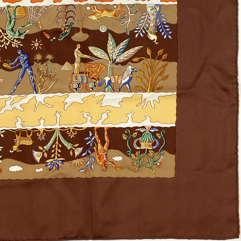 Hermes Scarf "Rives Fertiles" by Christine Henry 90cm Silk | Foulard Carre