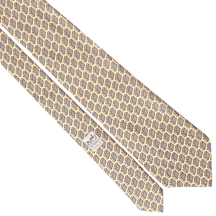 Hermes Men's Silk Tie Briefcases Pattern 5353