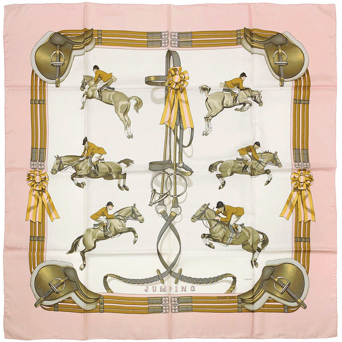 Hermes Scarf "Jumping" by Philippe Ledoux 90cm Silk | Carre Foulard