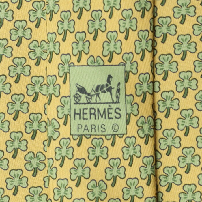 Hermes Men's Silk Tie Clovers Pattern 5005 | Necktie Cravate