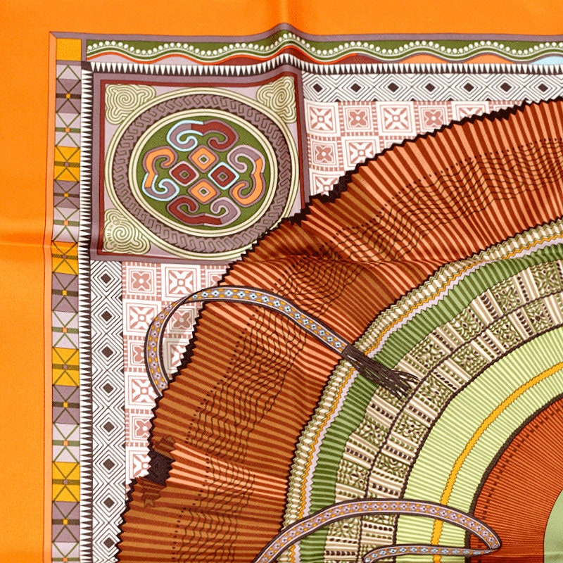 Hermes Scarf "Cent Plis des Miao" by Aline Honore 90cm Silk | Carre Foulard