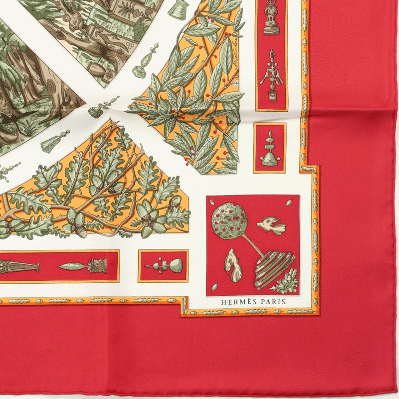 Hermes Scarf "Le Songe de Poliphile" by Michel Duchene 90cm Silk