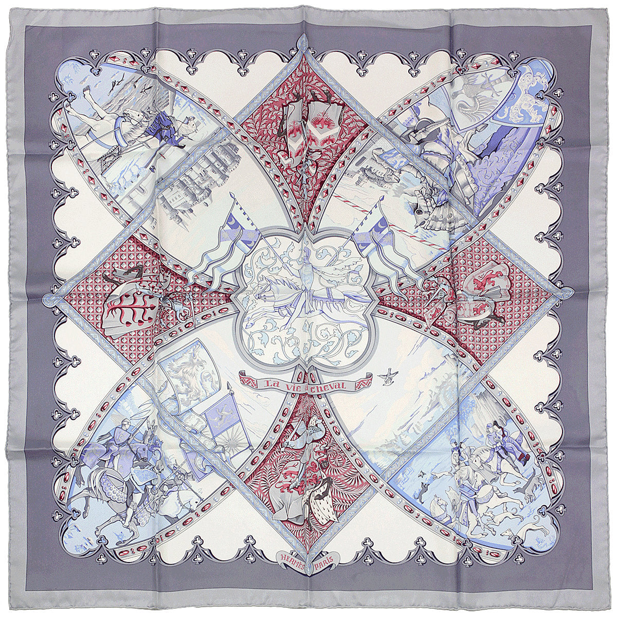 Hermes Scarf "La Vie a Cheval" by Laurence Bourthoumieux 90cm Silk | Carre Foulard