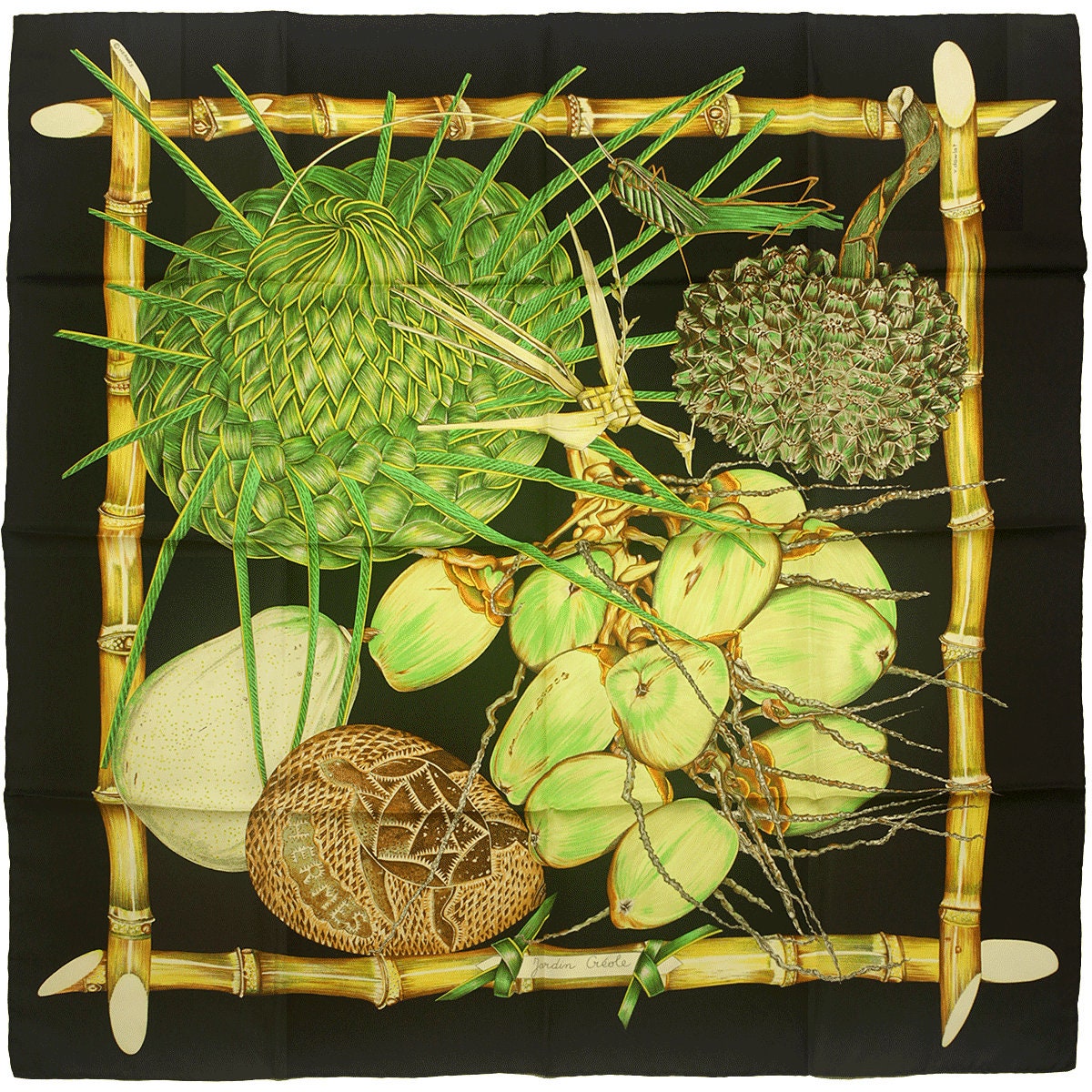 Hermes Scarf "Jardin Creole" by Valerie Dawlat Dumoulin 90cm Silk | Carre Foulard