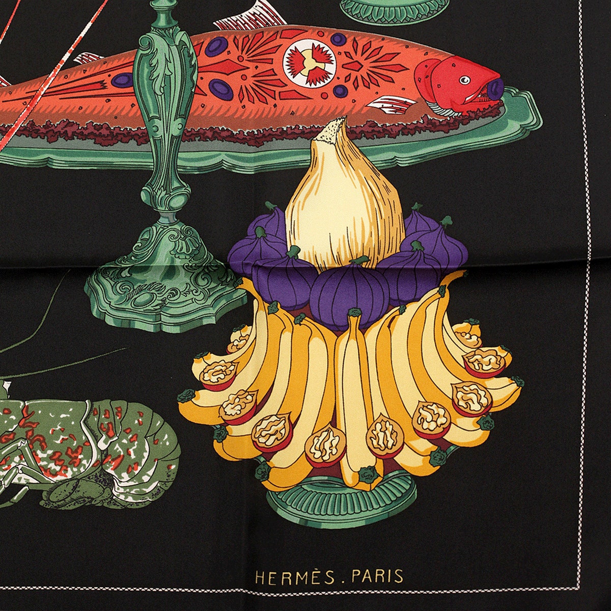 Hermes Scarf "Gastronomie" by Christiane Vauzelles 90cm Silk