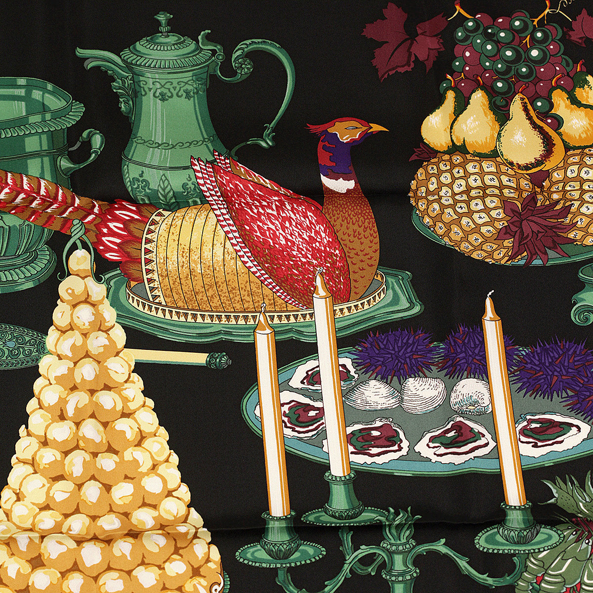 Hermes Scarf "Gastronomie" by Christiane Vauzelles 90cm Silk