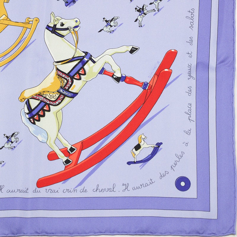 Hermes Scarf "Raconte-Moi le Cheval" by Dimitri Rybaltchenko 90cm Silk