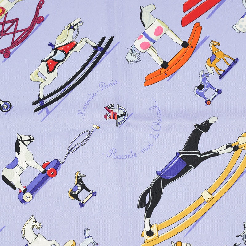 Hermes Scarf "Raconte-Moi le Cheval" by Dimitri Rybaltchenko 90cm Silk