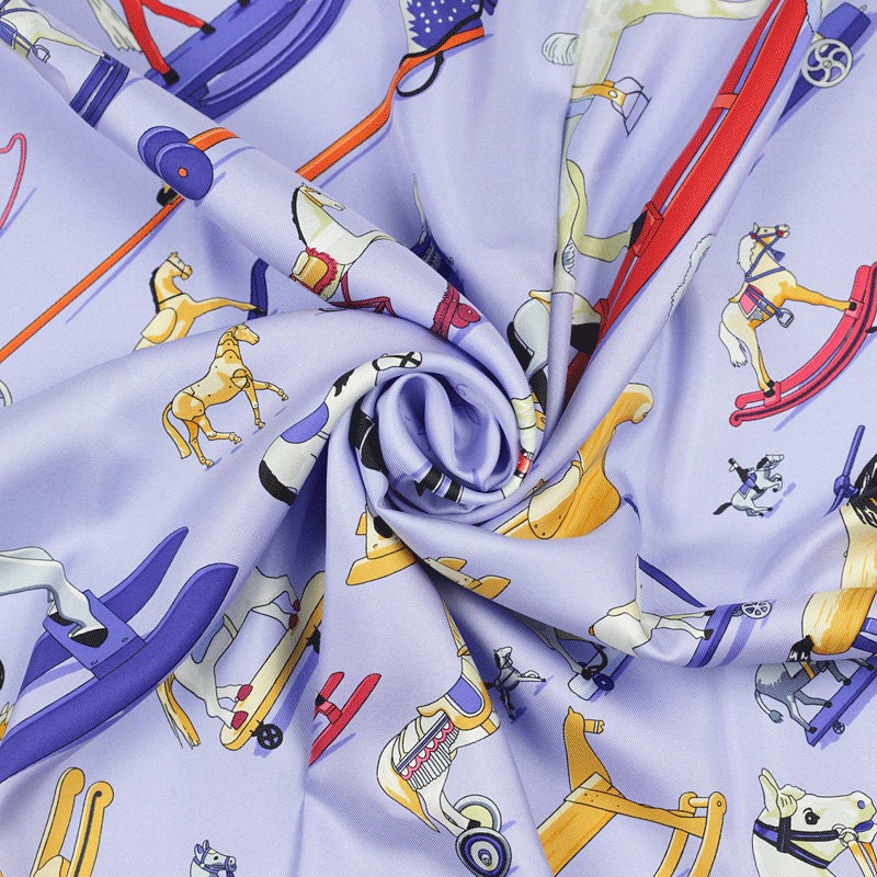 Hermes Scarf "Raconte-Moi le Cheval" by Dimitri Rybaltchenko 90cm Silk