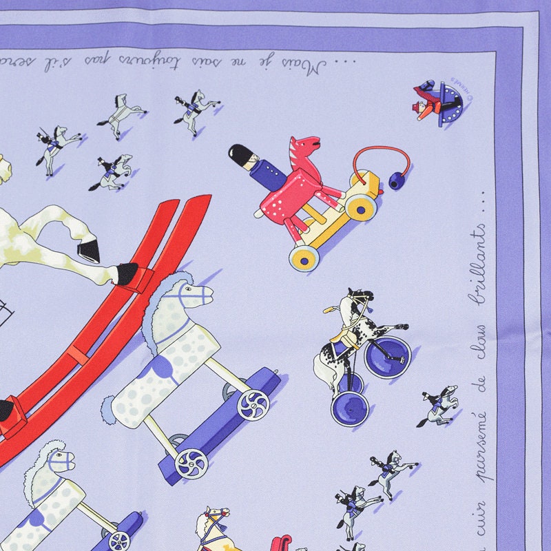 Hermes Scarf "Raconte-Moi le Cheval" by Dimitri Rybaltchenko 90cm Silk